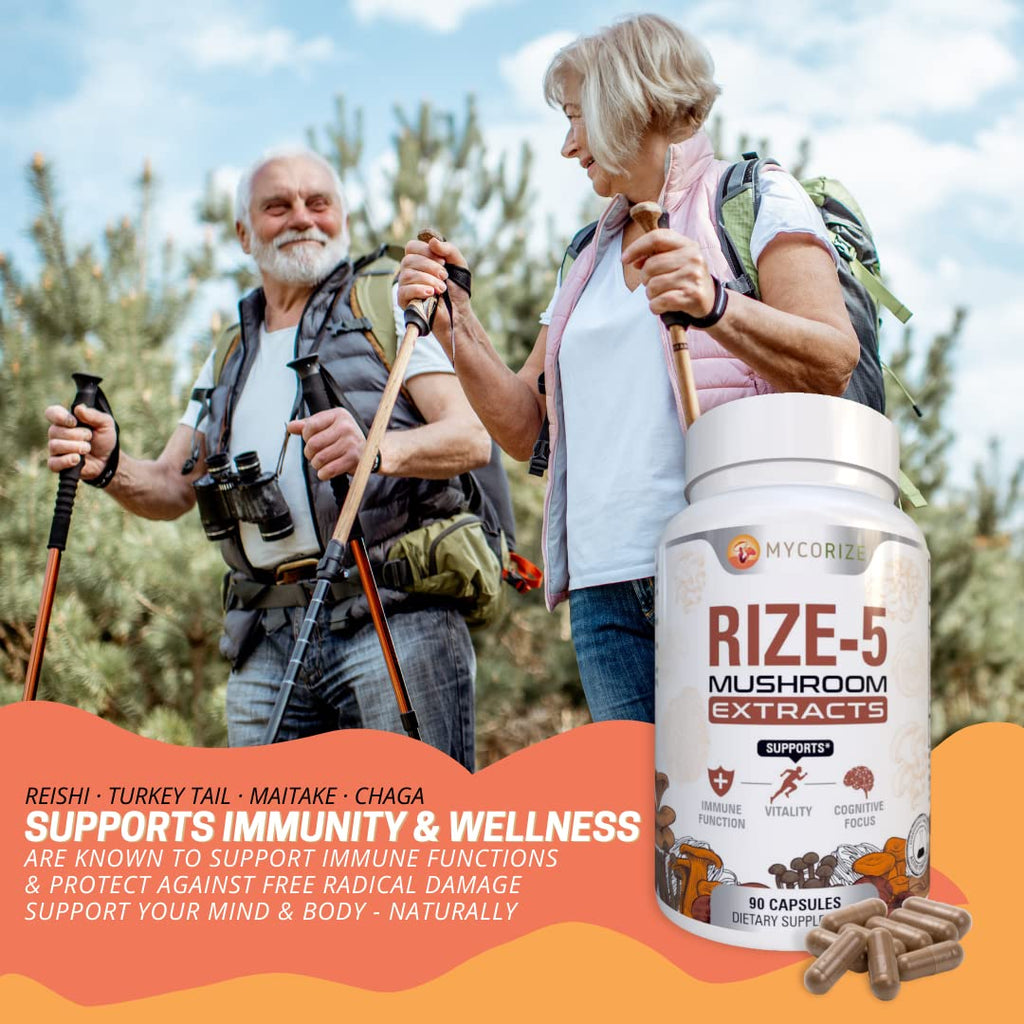 Mycorize Rize 5 Mushroom Supplement Immune Support - 90 Capsules - image 4