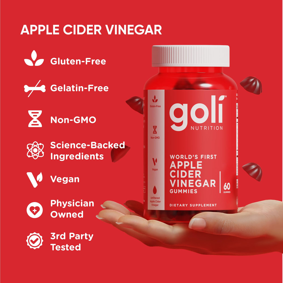 Goli Apple Cider Vinegar Gummies - Worlds First ACV Gummy
