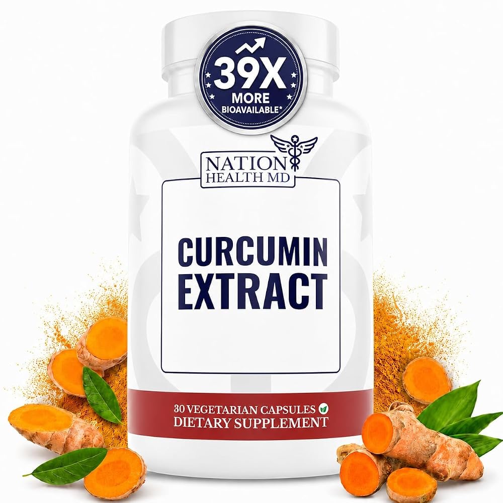 NATION HEALTH MD Turmeric Curcumin Joint Comfort - 30 Vegetarian Capsules