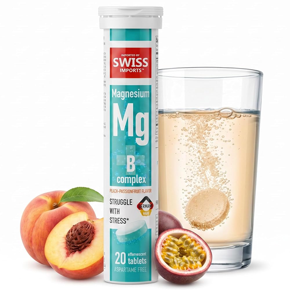 Swiss Imports Effervescent Magnesium + B Complex Dietary Supplement