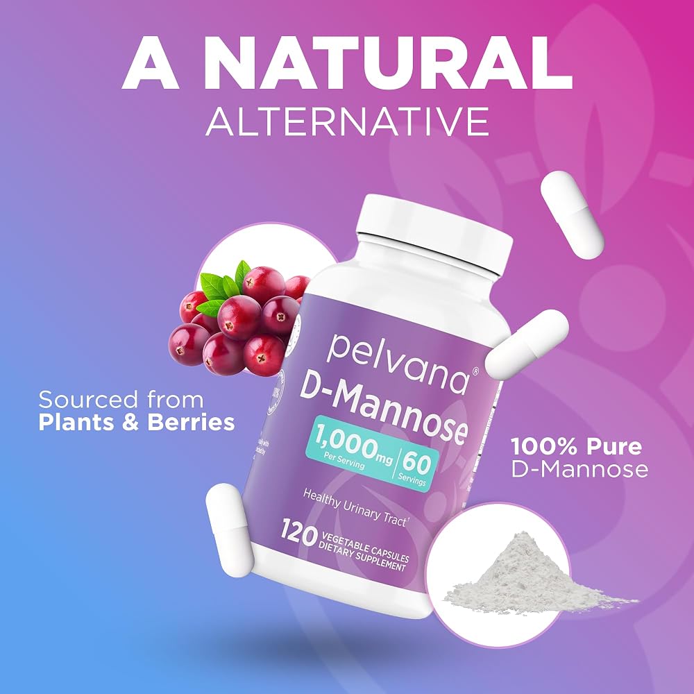 Pelvana D-Mannose 500mg Capsules for Healthy Urinary Tract - 120 Count - image 4