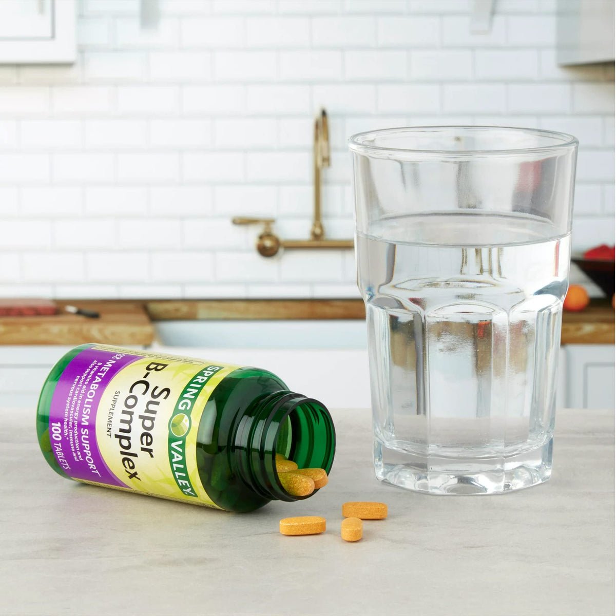 LUAL Spring Valley Super B Complex 100 Tablets Energy Support - image 3