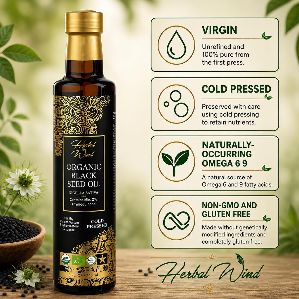 Herbal Wind Black Seed Oil Organic Liquid Immune Support - 8 Fl Oz - image 4