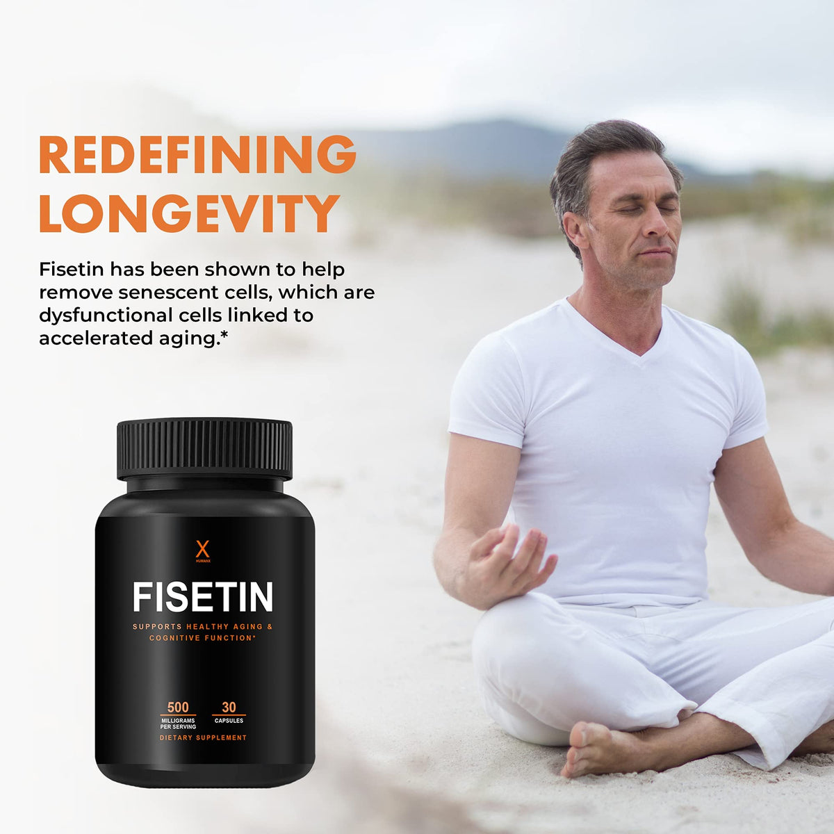 HUMANX Fisetin 500mg Senolytic Activator - 30 Capsules - image 4