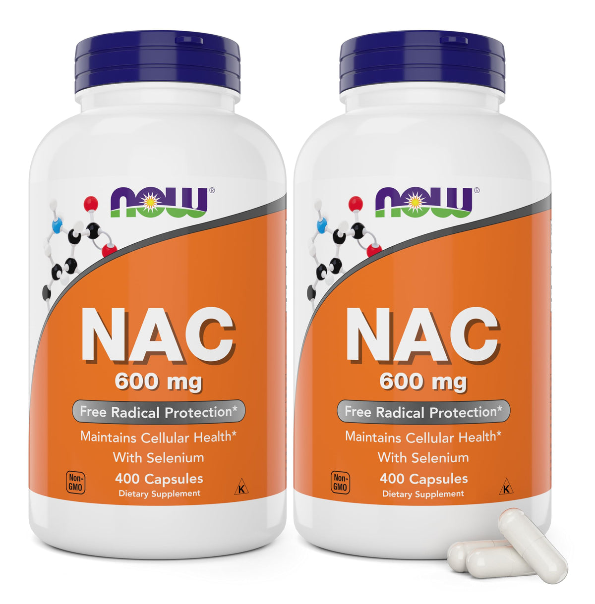 NOW Foods NAC 600 mg N-Acetyl Cysteine with Selenium - 400 Capsules