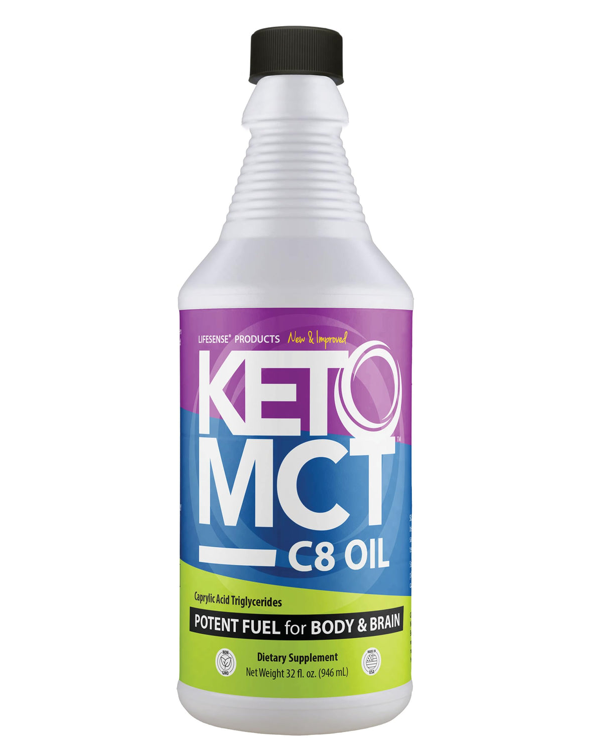 LifeSense C8 MCT Oil Keto-Friendly Brain & Body Fuel - 32 fl oz
