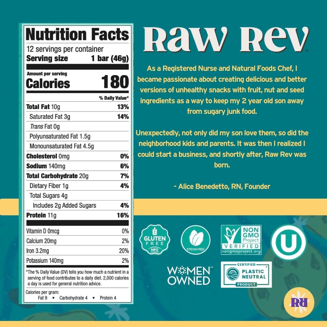 Raw Rev Glo Chocolate Chip Cookie Dough Protein Bar - 12 Pack - image 2