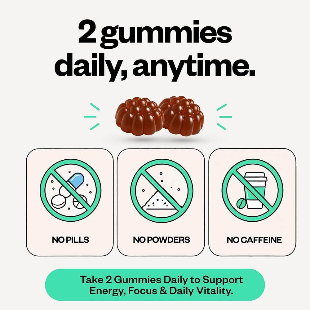 SuperMush Daily Energy Gummies - Lion's Mane & Cordyceps
