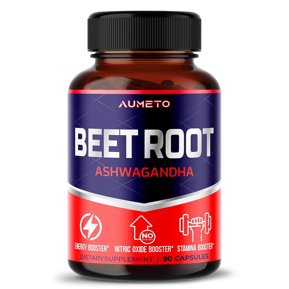 AUMETO Advanced Beet Root 9-in-1 with Ashwagandha & CoQ10 - 90 Capsules