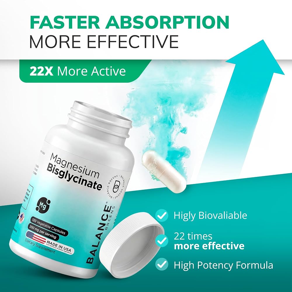Balancebreens Magnesium Bisglycinate 200mg - 120 Capsules - image 3