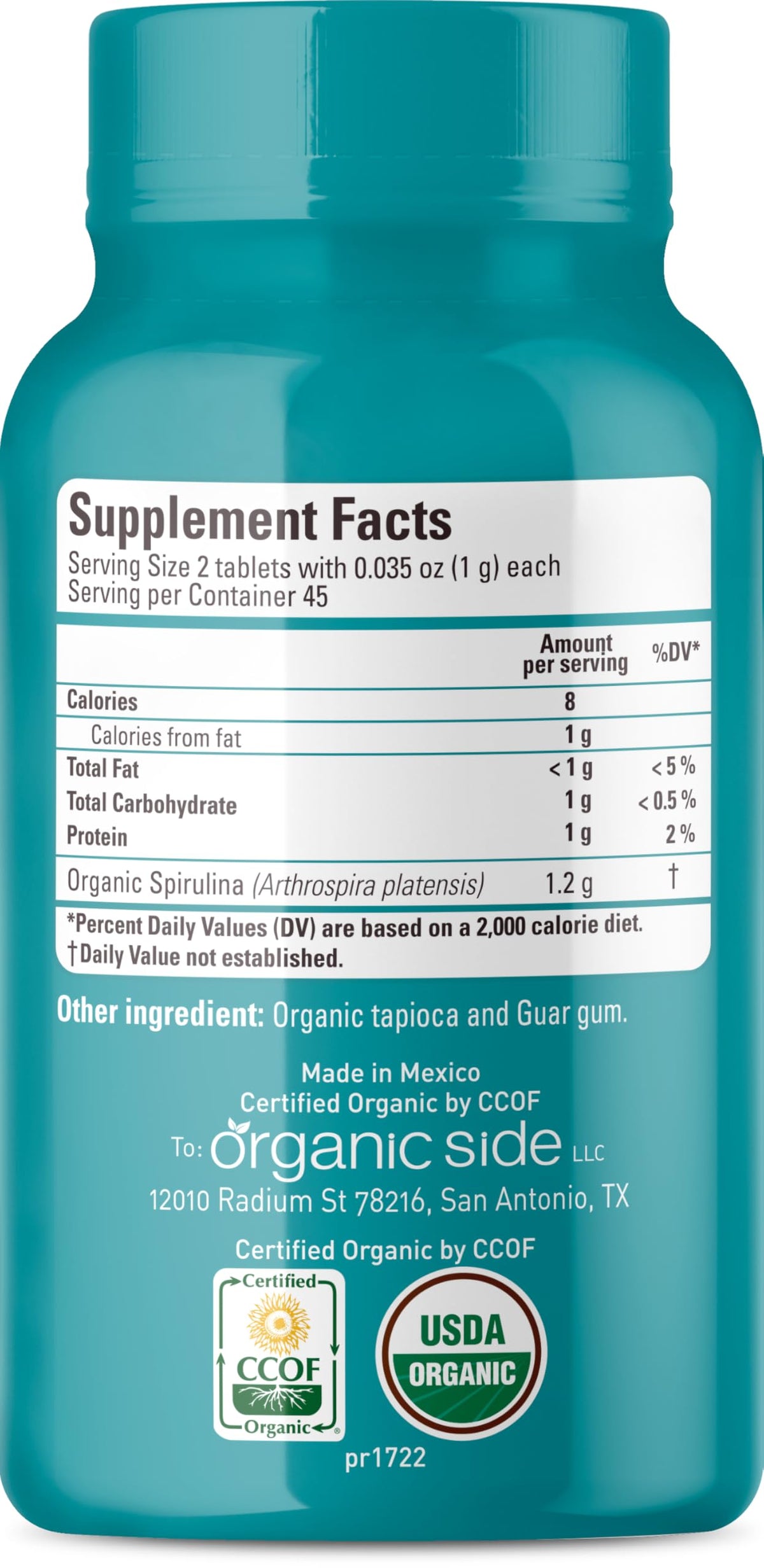 OS Organic Side Spirulina Tablets for Energy - 90 Tablets - image 3