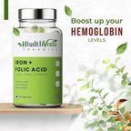 Generic Iron + Folic Acid Supplement with Zinc, Vitamin C & B12 - 60 Capsules - image 2