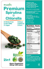 FEBICO Biophyto-Chlorella Spirulina 2 in 1 Tablets - 1250 Count - image 2