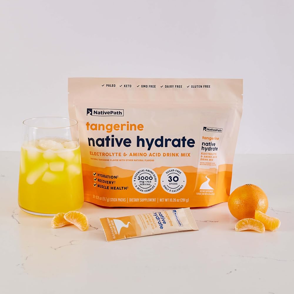 NativePath Hydrate Electrolyte Stick Packs Tangerine - 30 Count - image 8
