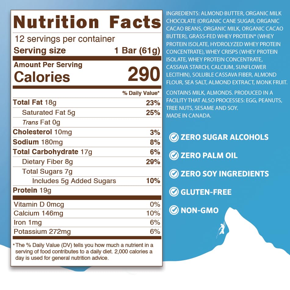 PEAK PROTEIN BARS - Natural - Grass-Fed Whey - 20G Protein - Non-GMO