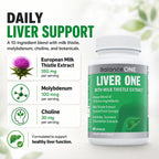 Balance ONE Liver Support Supplement with Milk Thistle - 60 Capsules - image 2