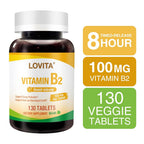 LOVITA Vitamin B2 Riboflavin 100mg Timed Release - 130 Tablets - image 3