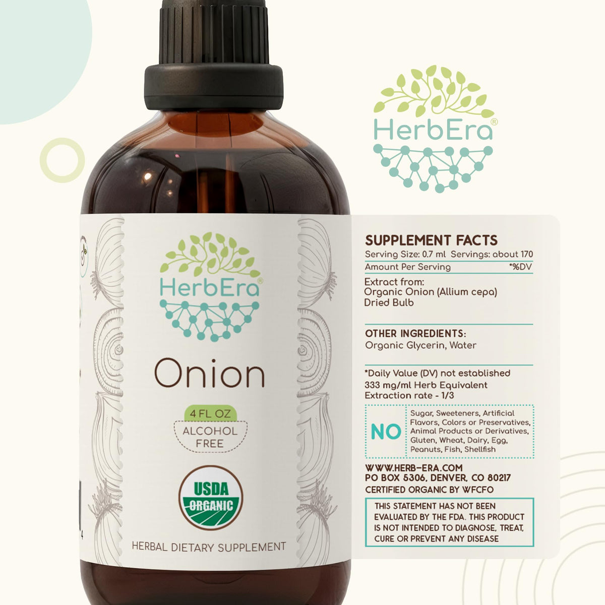 HerbEra Onion Alcohol-Free Herbal Extract Tincture