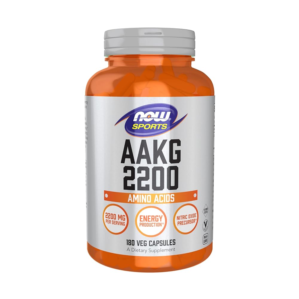 NOW Sports AAKG 2200 Arginine Energy Production - 180 Vegetarian Capsules