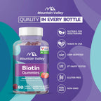 Mountain Valley Biotin Gummies 10,000 mcg Hair, Skin & Nails - 160 Gummies - image 6