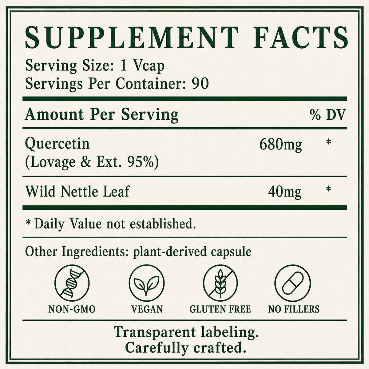 Green Organic Supplements Quercetin Complex - 90 Vegetarian Capsules - image 3