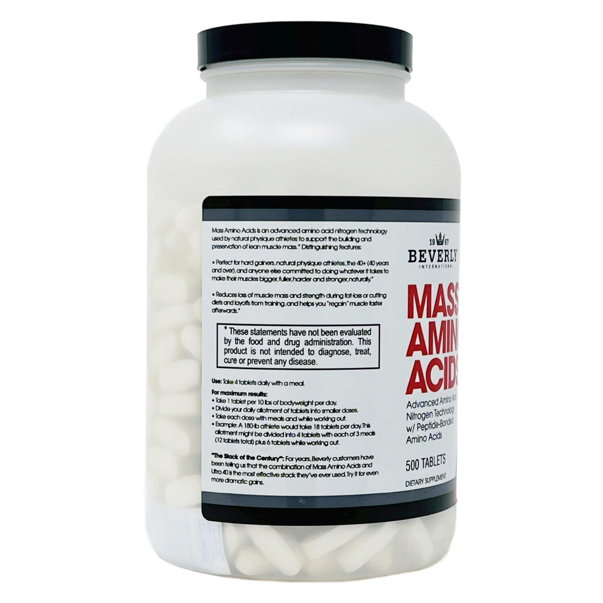 Beverly International Mass Amino Acids Complete Amino Profile - 500 Tablets - image 2