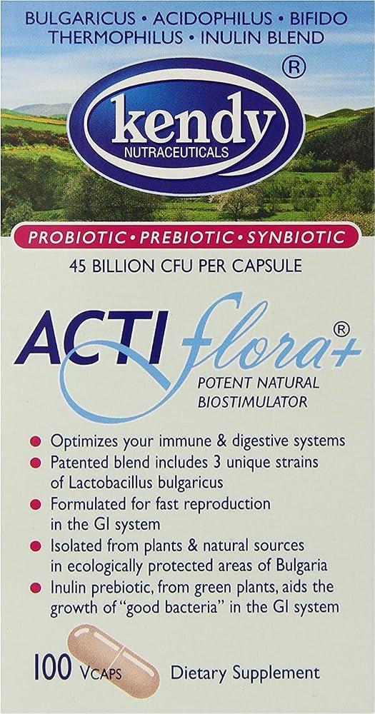 Kendy Actiflora+ Synbiotic Probiotic - 100 Vegetarian Capsules