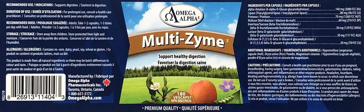 NewRoots Omega Alpha Multi-Zyme Digestive Enzyme - 180 Capsules - image 3
