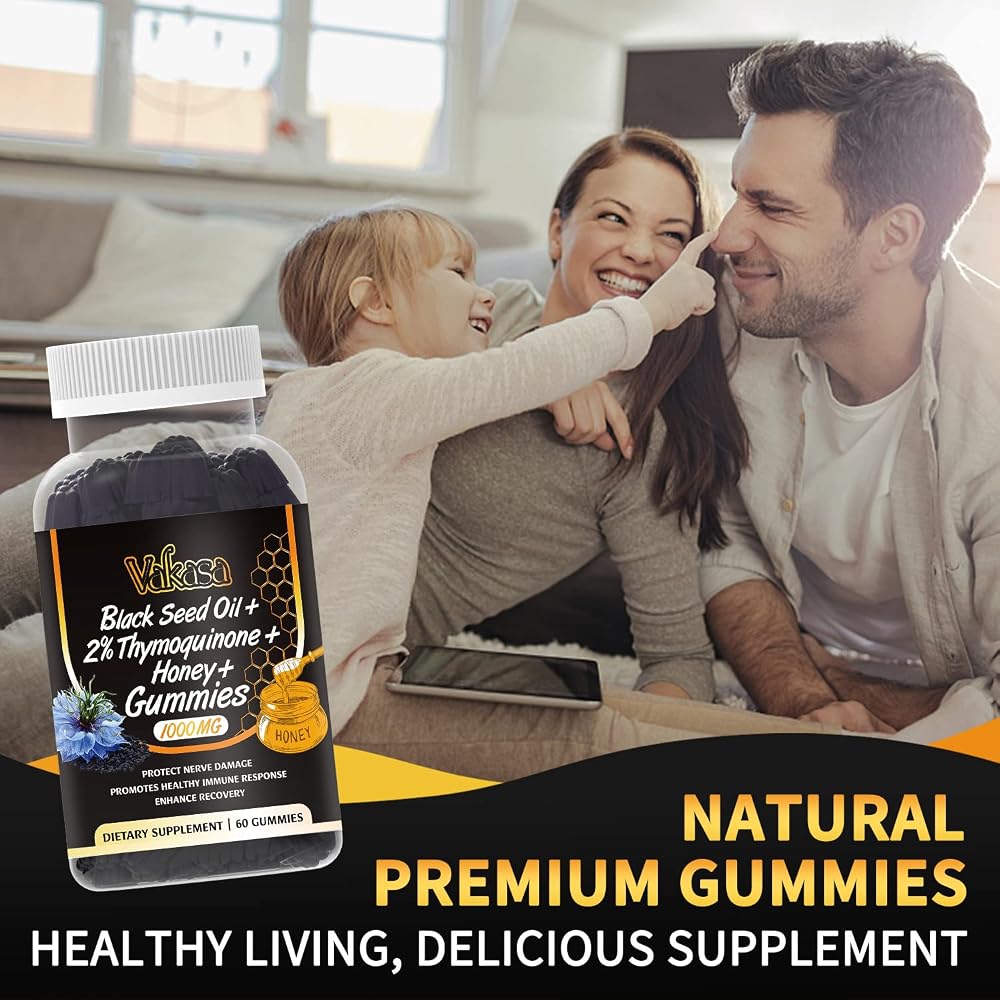 Vakasa Black Seed Oil Gummies 1000mg Immune Support - 60 Gummies - image 2
