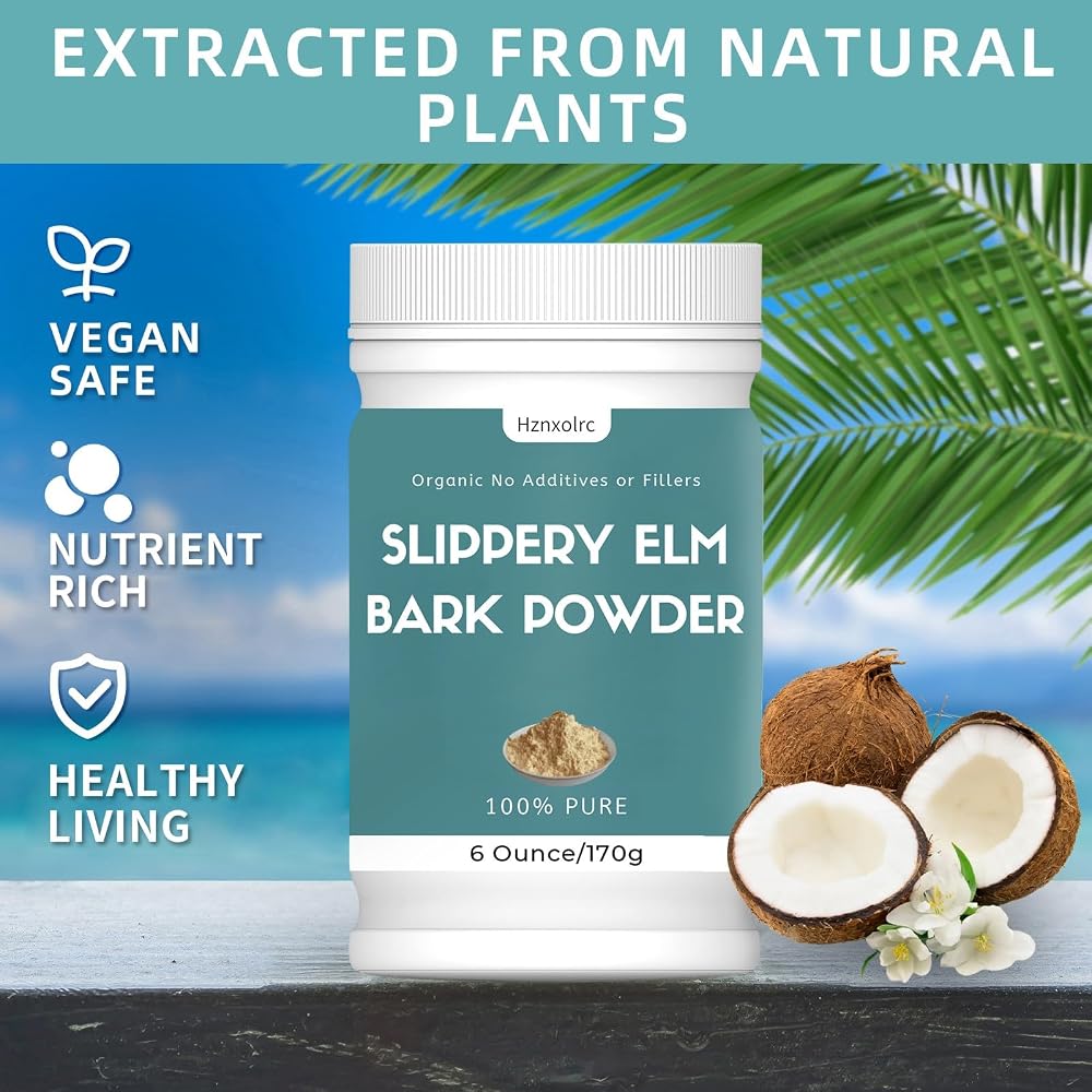 Hznxolrc Organic Slippery Elm Bark Powder - 6 oz - image 2