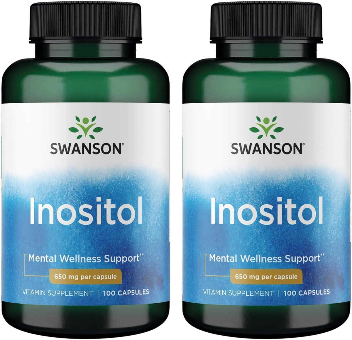 Swanson Inositol 650 mg - 100 Capsules (2 Pack)
