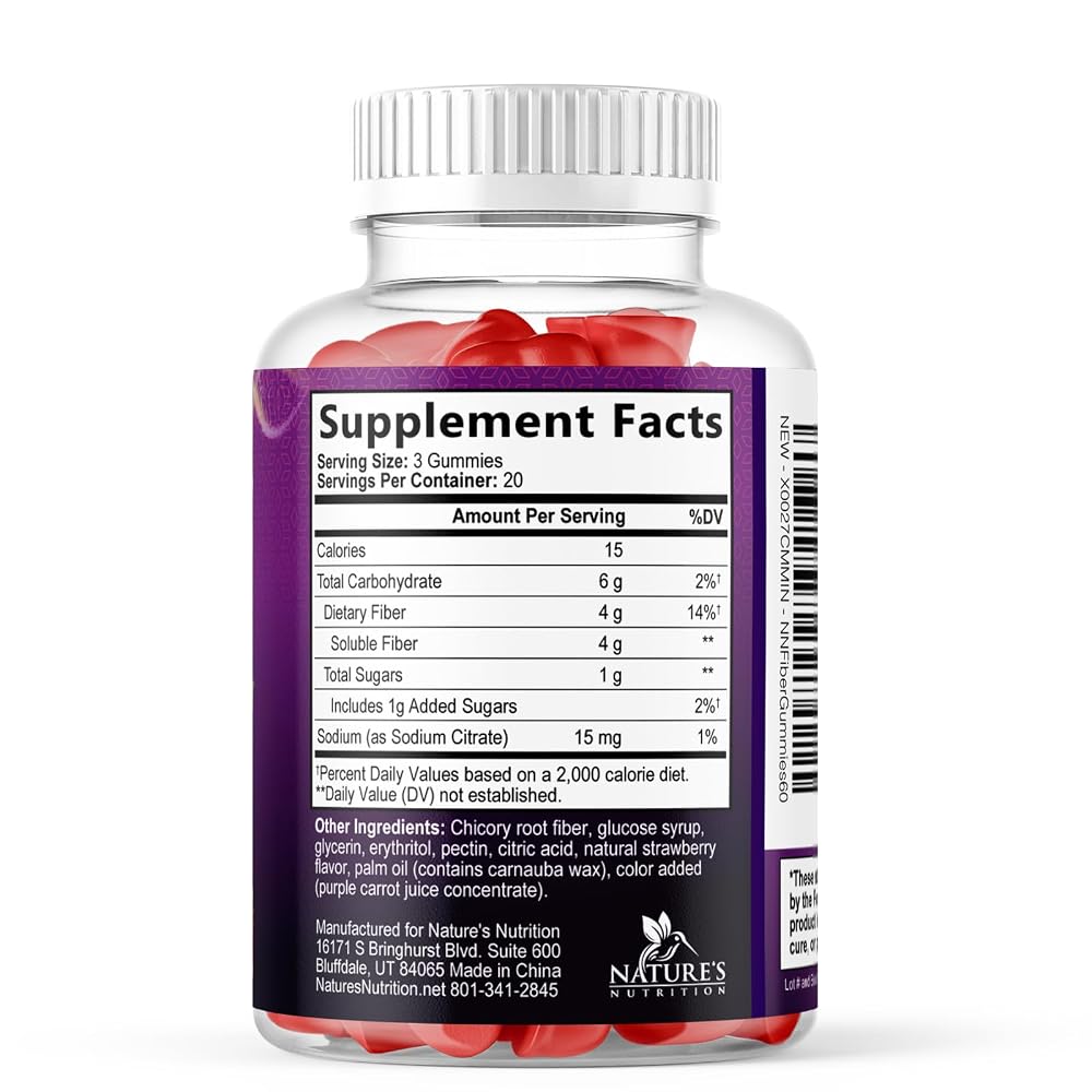Nature's Nutrition Fiber Gummies 4g - Premium Prebiotic Plant Based - image 10