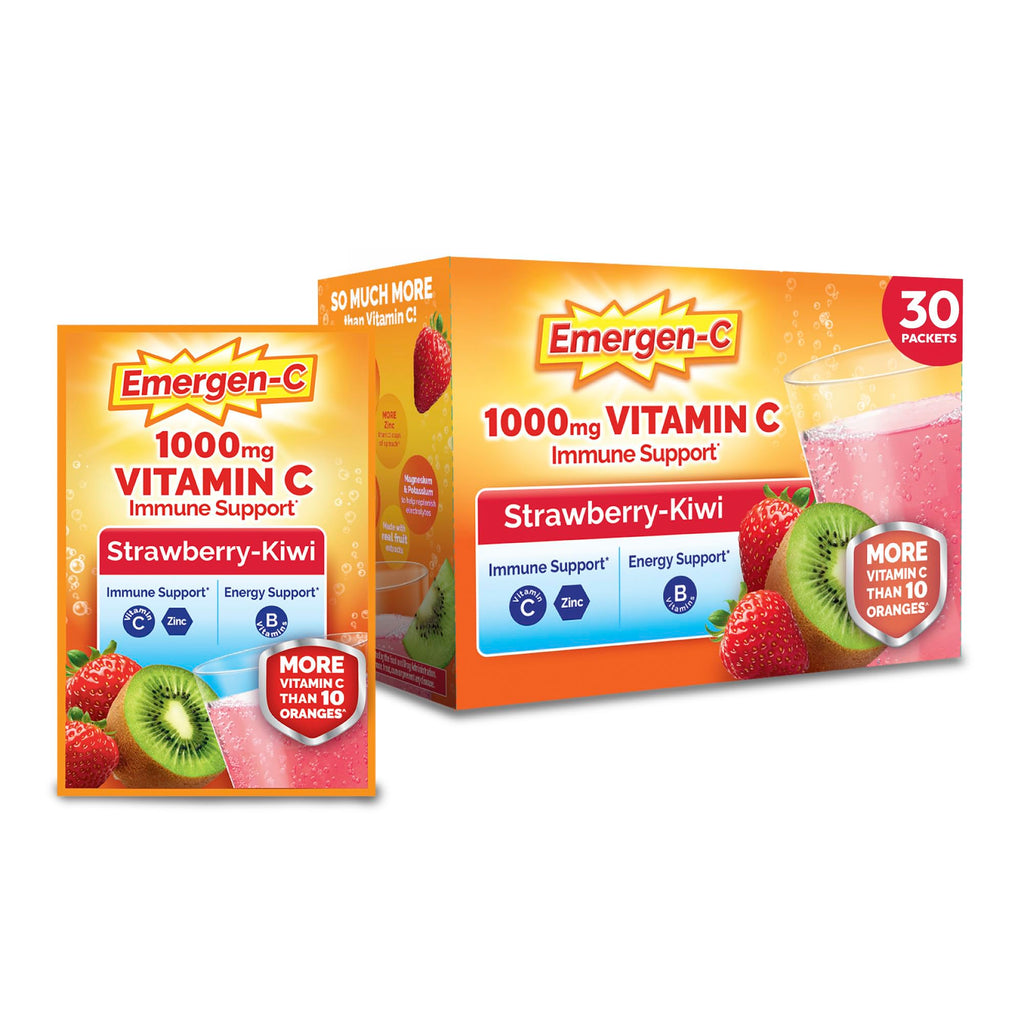 Emergen-C Vitamin C 1000mg Immune Support Strawberry Kiwi - 30 Packets