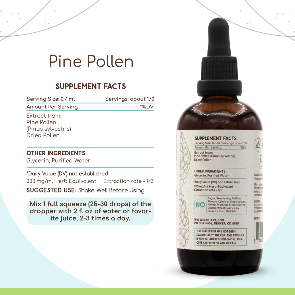 HerbEra Pine Pollen Alcohol-Free Herbal Extract Tincture