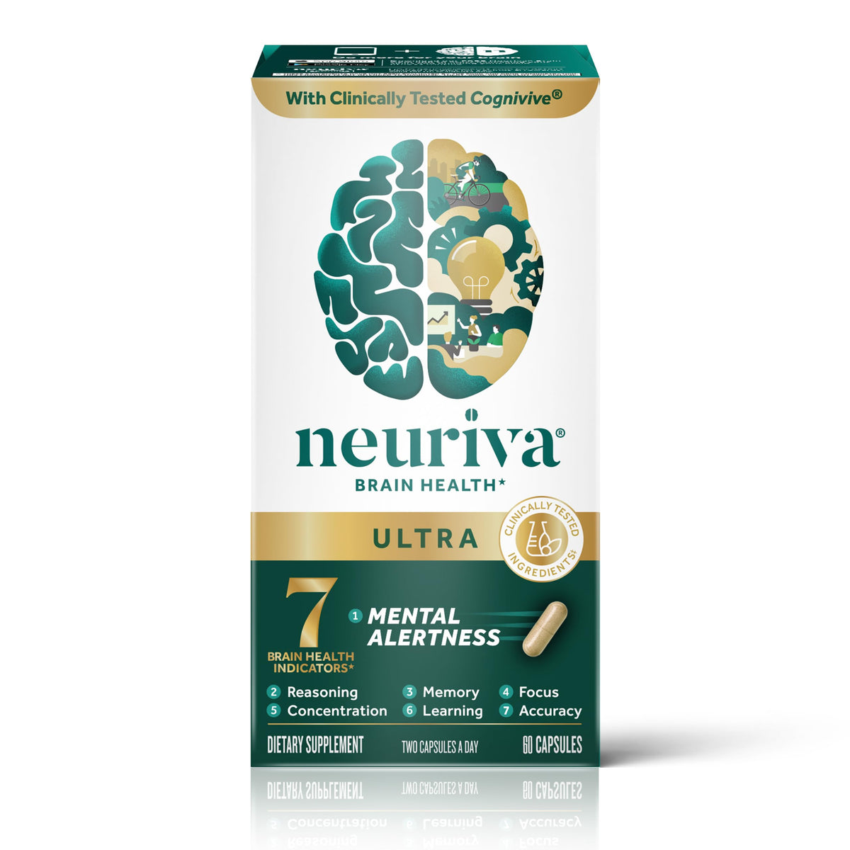 NEURIVA Ultra Brain Supplements for Memory and Focus