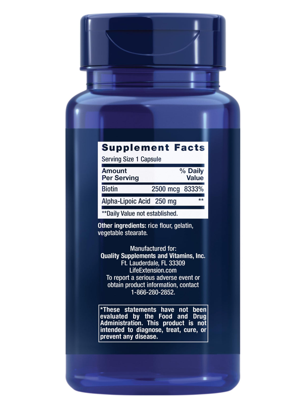Life Extension Alpha-Lipoic Acid with Biotin - 60 Capsules - image 2