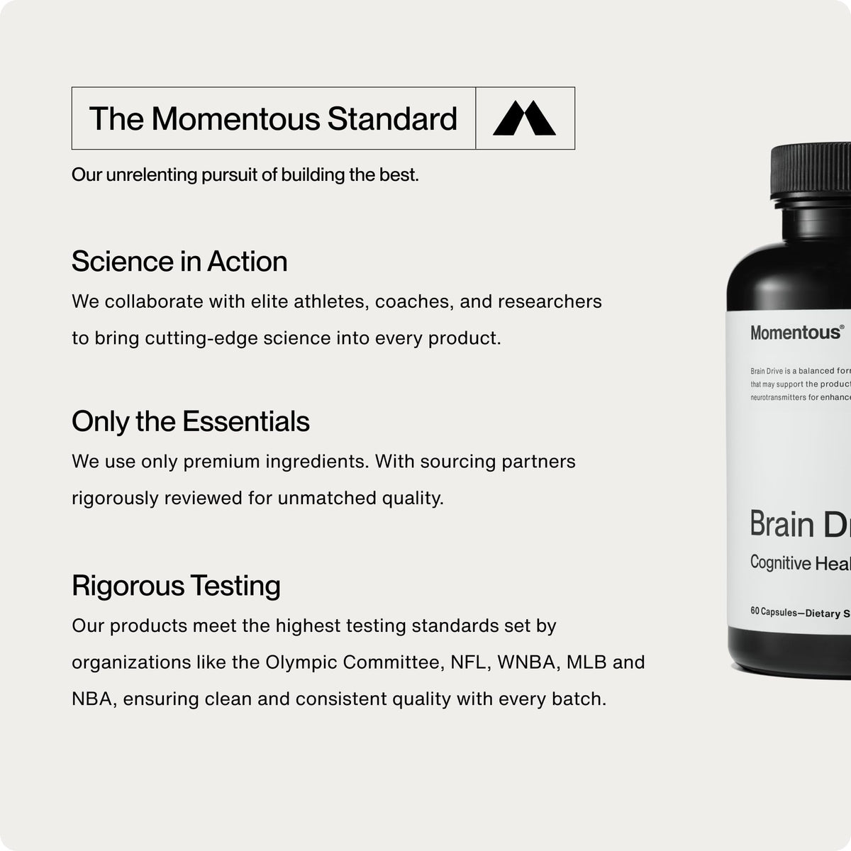Momentous Brain Drive Nootropic Supplement for Memory & Focus - 60 Capsules - image 6