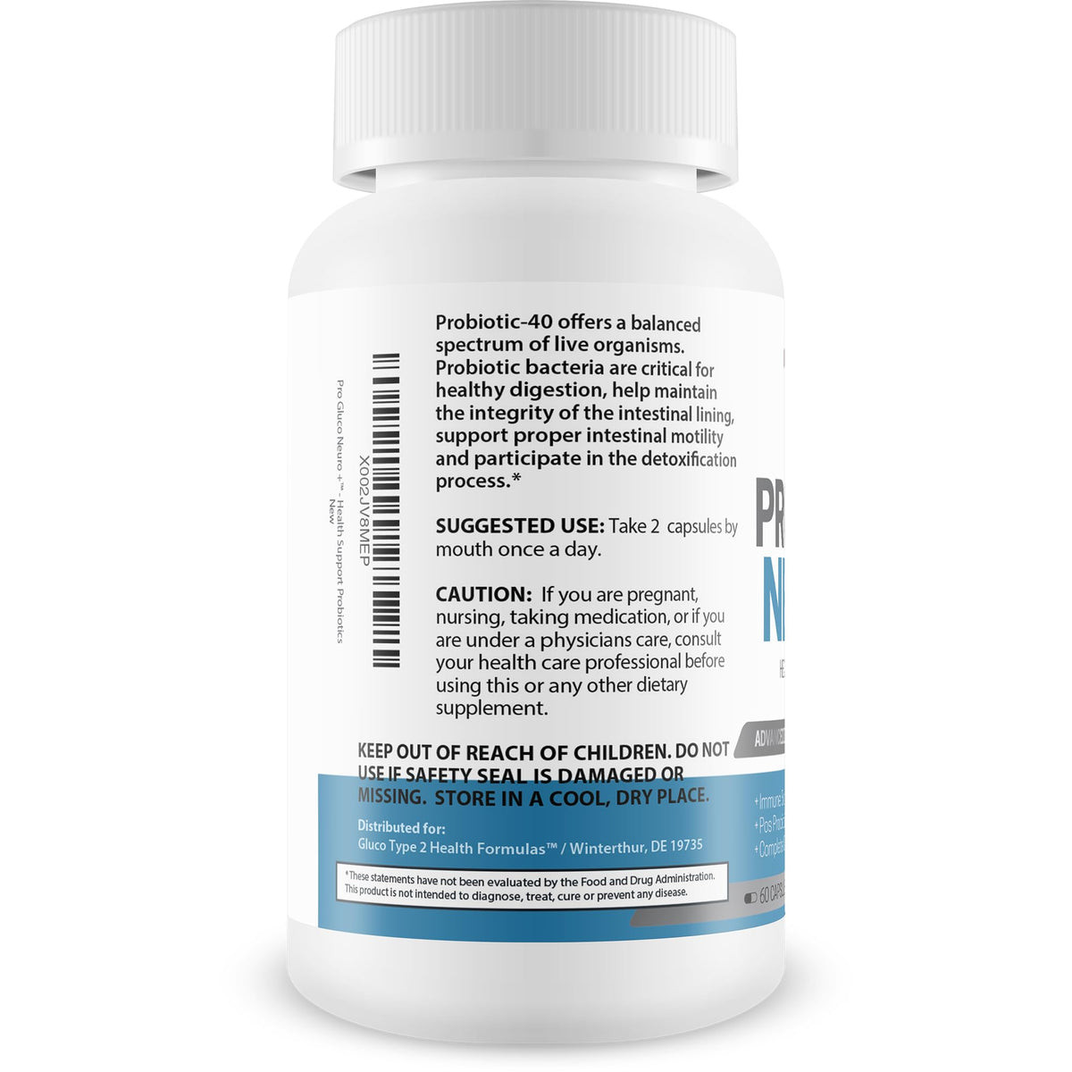 Gluco Type 2 Pro Gluco Neuro + Probiotic - 40 Billion CFU - image 3