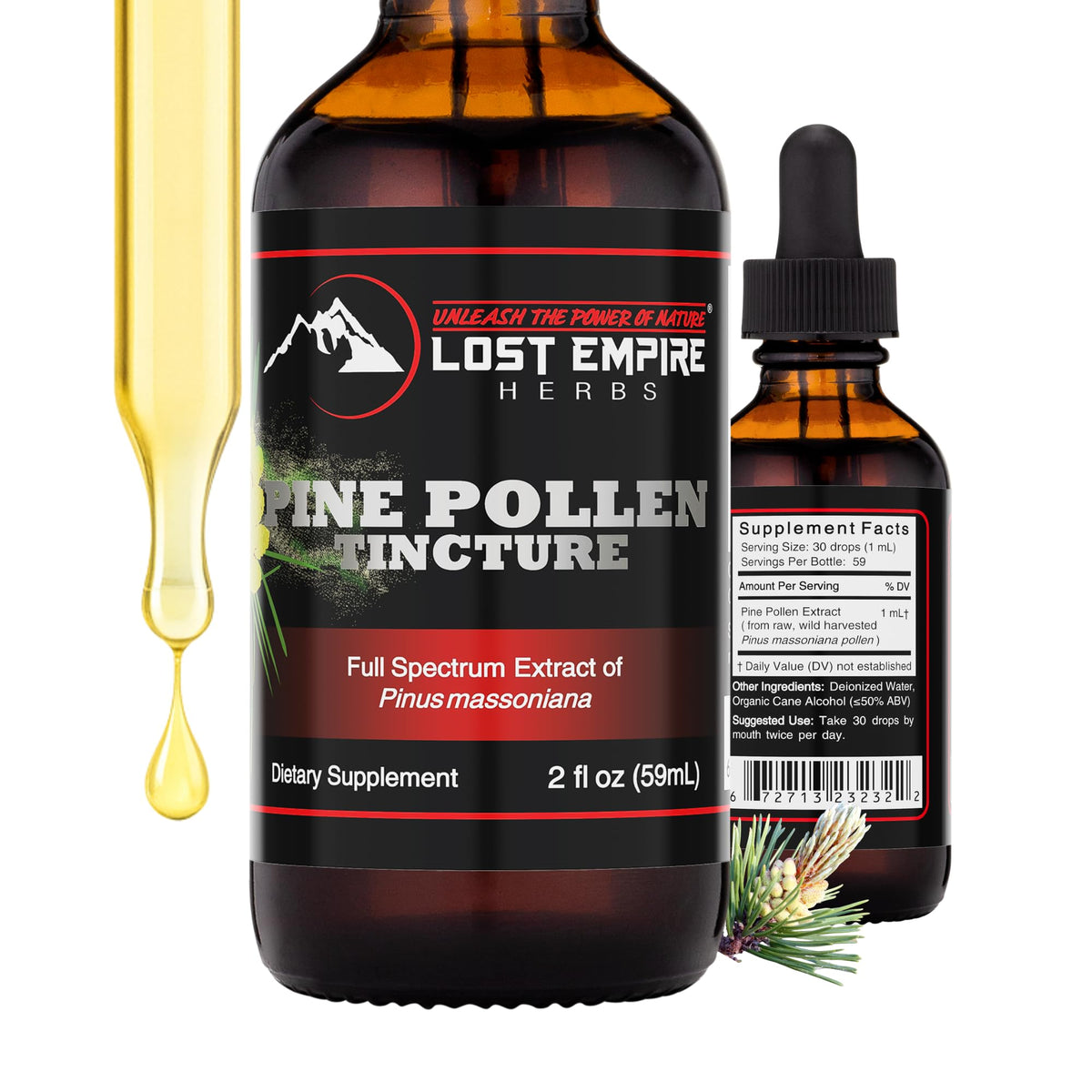 Lost Empire Herbs Pine Pollen Tincture Liquid Extract - 2 Fl Oz