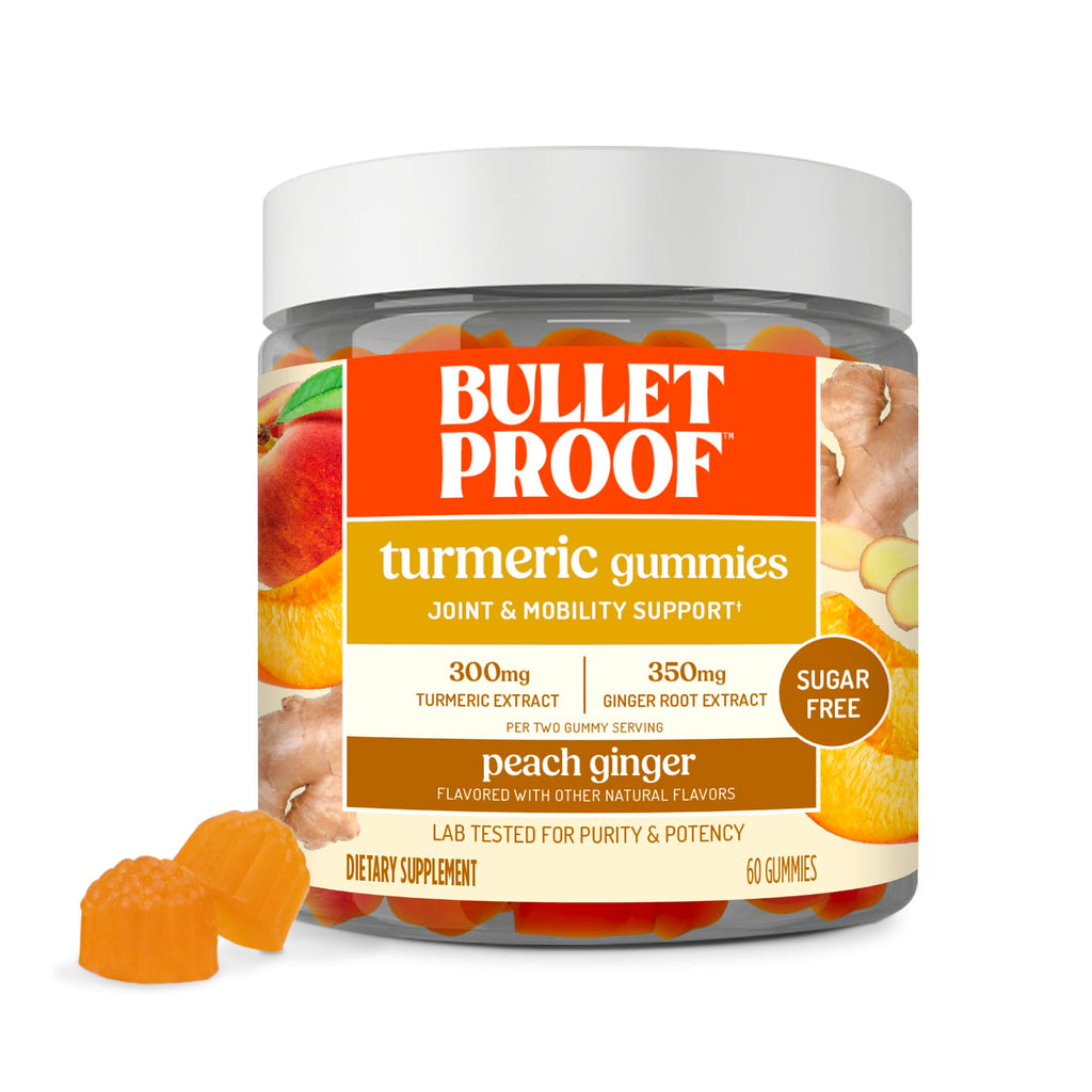 Bulletproof Sugar-Free Peach Ginger Turmeric Gummies - 60 Count