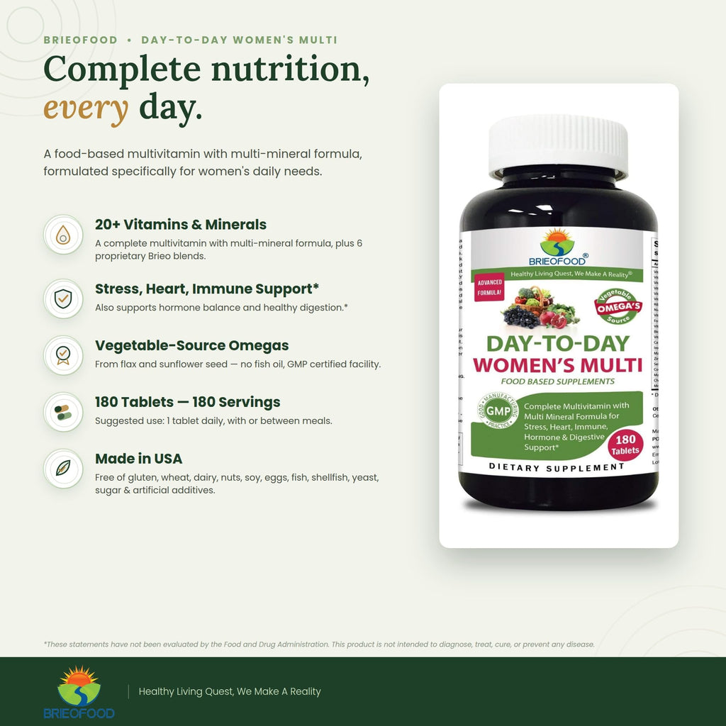 Brieofood Day-to-Day Women's Multi with Omegas - 180 Tablets - image 2