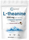 Micro Ingredients L-Theanine 200mg with Magnesium Glycinate - 400 Softgels