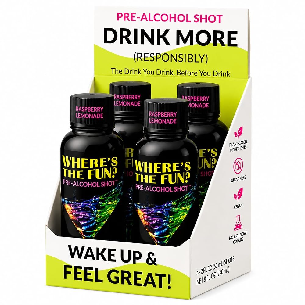 WTF Where's The Fun Pre Alcohol Shot Herbal Blend - 2 fl oz (4 Pack)