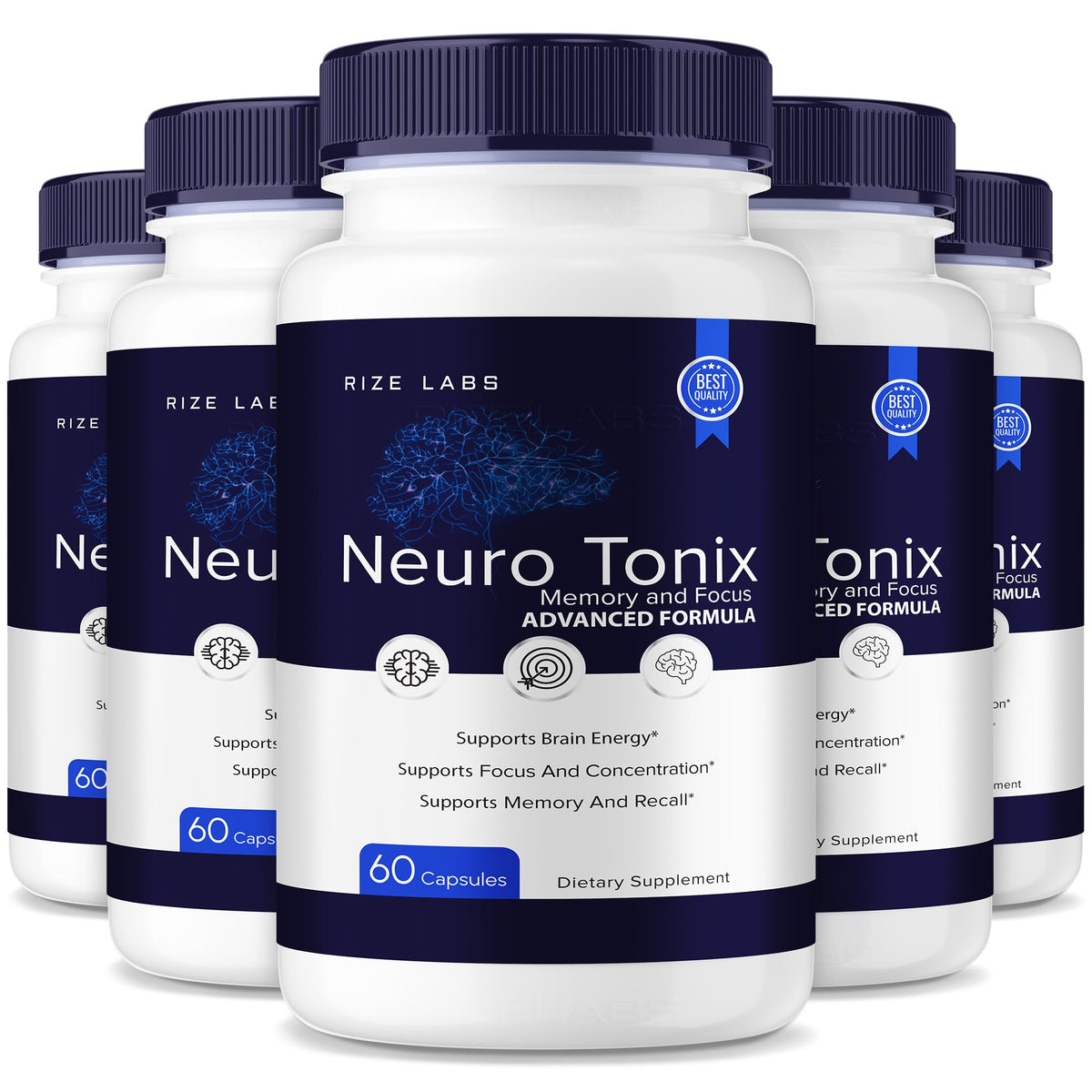 rize labs Neuro Tonix Capsules for Memory and Focus - 300 Capsules