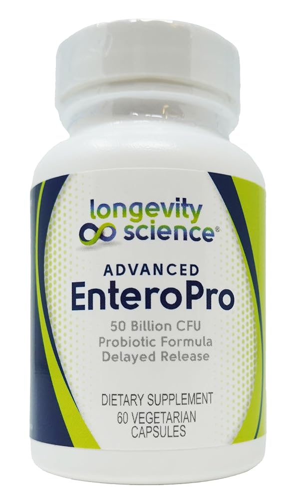 Longevity Science Advanced EnteroPro 50 Billion CFU - 60 Vegetarian Capsules