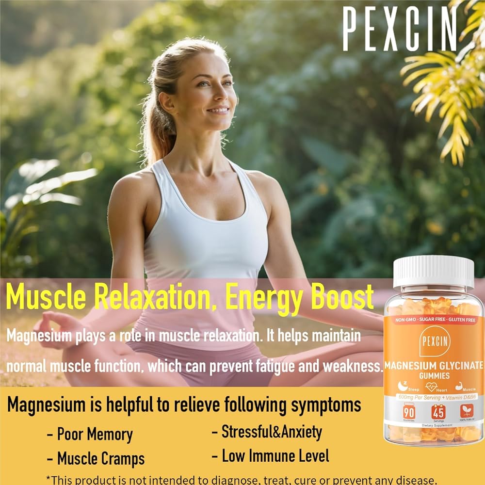 PEXCIN Magnesium Glycinate Gummies for Calm & Sleep - 180 Count - image 6