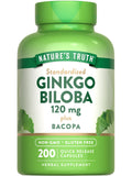 Nature's Truth Ginkgo Biloba 120mg Plus Bacopa - 200 Capsules