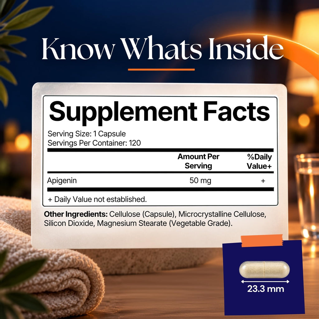 Vitamatic Apigenin 50 mg for Sleep & Relaxation - 120 Capsules - image 2