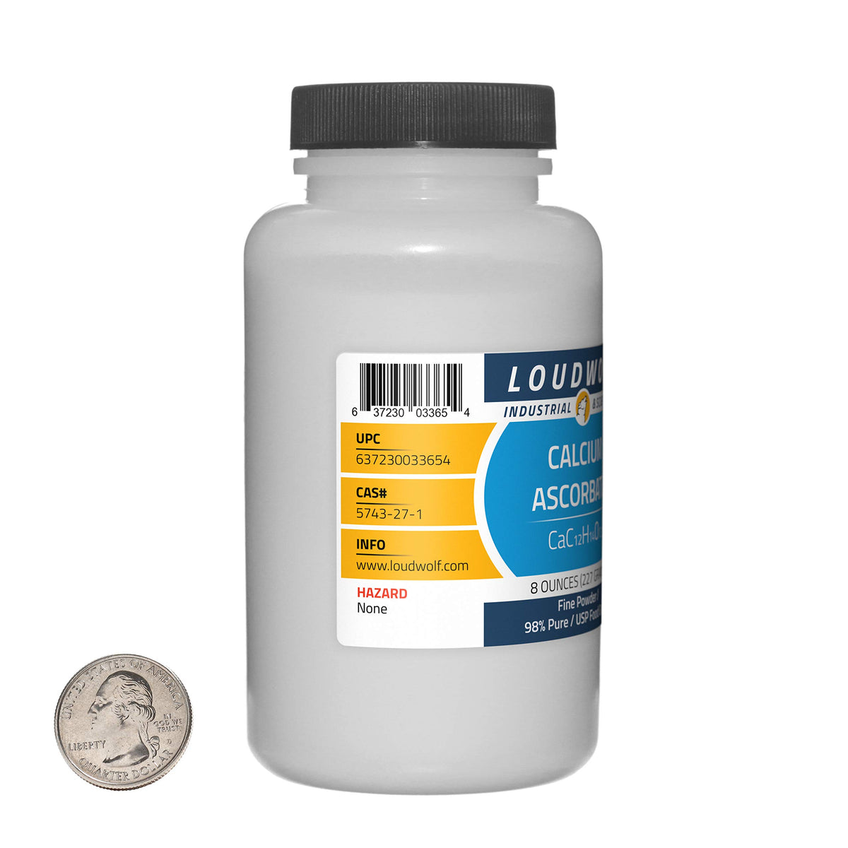 Loudwolf Calcium Ascorbate / 98% Pure USP Food Grade/Fine Powder/USA