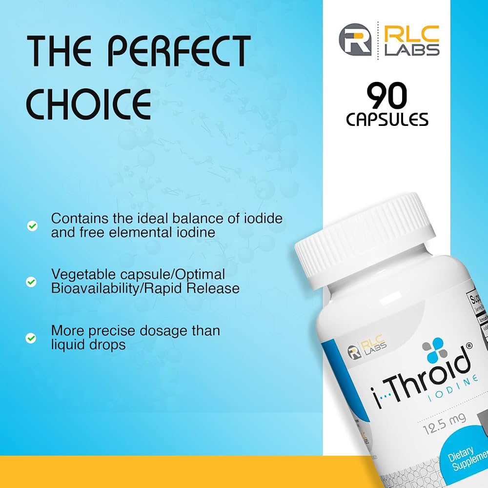 RLC Labs i-Throid 12.5 mg Thyroid Support - 90 Vegetarian Capsules - image 6